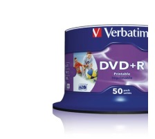 VERBATIM DVD+R Spindle 4.7GB 1-16x print wide 50 Pcs, 43512