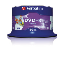 VERBATIM DVD+R Spindle 4.7GB 1-16x print wide 50 Pcs, 43512