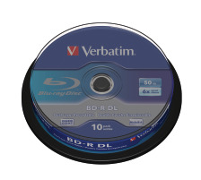 VERBATIM BD-R Spindle whi./blue 50GB 6x DL Scratchgrd+ 10 Pcs, 43746