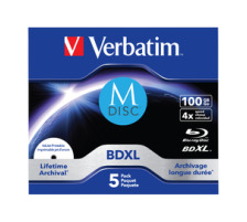 VERBATIM BD-R Jewel 100GB M-Disc IJ printable 5pcs, 43834