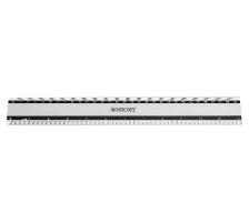 WESTCOTT Aluminium Lineal 30cm cm/inch Scala, E-1019100