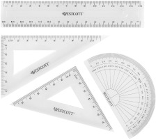 WESTCOTT Geometrie-Set transparent 4-teilig, E-1030300