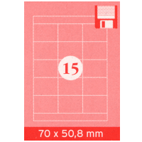 Selbstklebe-Etiketten, A4, 70 x 50.8 mm, 1500 Stk. Diskettenformat.