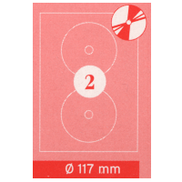 Selbstklebe-Etiketten, A4, DM 117 mm, 200 Stk. CD Labels.