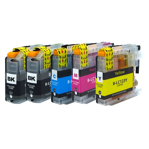 Setangebot Super-Ersparnis im Set (5 kompatible Patronen), 2x black, 1x cyan, magenta, yellow