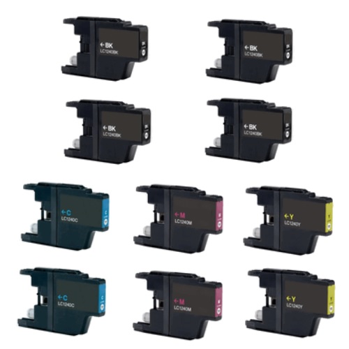 Setangebot Super-Ersparnis im Set (10 kompatible Patronen), 4x black, 2x cyan, magenta, yellow