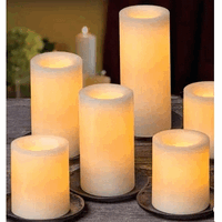 Lot de 3 bougies LED en cire sans flamme, 1x 10, 15 et 20 cm, piles incluses