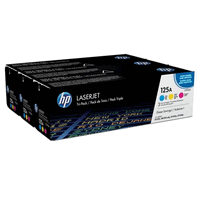 Original HP Toner Rainbow-Kit 125A, CMY, 3x 1400 Seiten