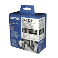 Original Brother PTouch DK-22211 Endlos-Etiketten 29mmx15.24m, Film weiss Rolle