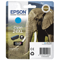 Original Epson Tintenpatrone Nr. 24XL cyan, 8.7ml, 500 Seiten